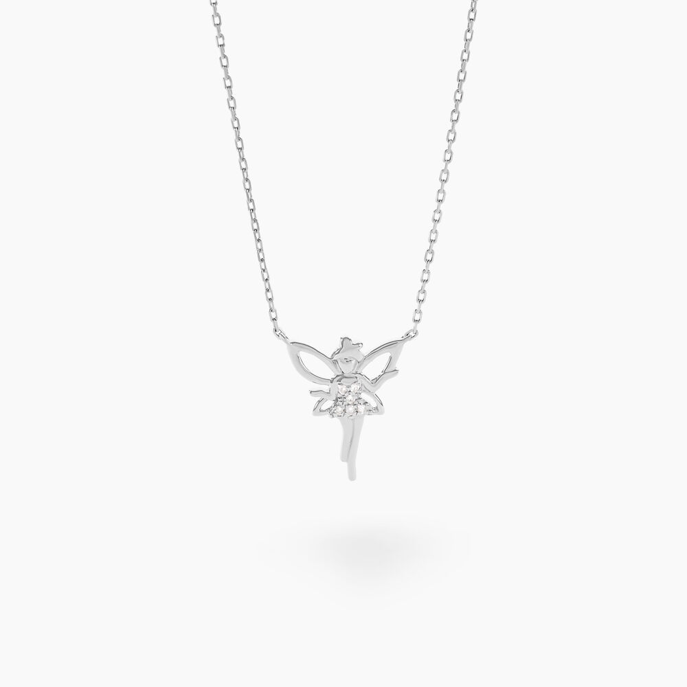 Collier Fee Or Blanc Diamant - Colliers avec pierres Femme | Marc Orian