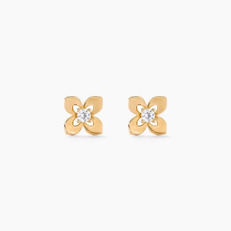 Boucles D'oreilles Puces Netuno Or Jaune Oxyde De Zirconium - Puces Femme | Marc Orian