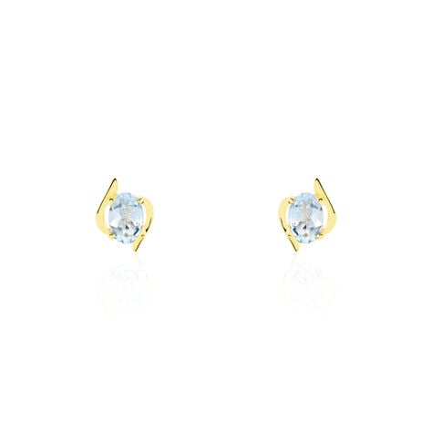 Boucles D'oreilles Puces Vrille Ovale Or Jaune Topaze - Puces Femme | Marc Orian