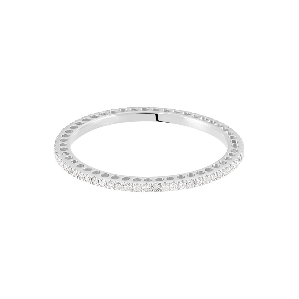 Alliance Lu Or Blanc Diamant - Alliances avec pierres Femme | Marc Orian