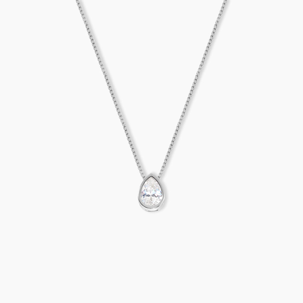 Collier Cherice Argent Blanc Oxyde De Zirconium - Colliers avec pierres Femme | Marc Orian