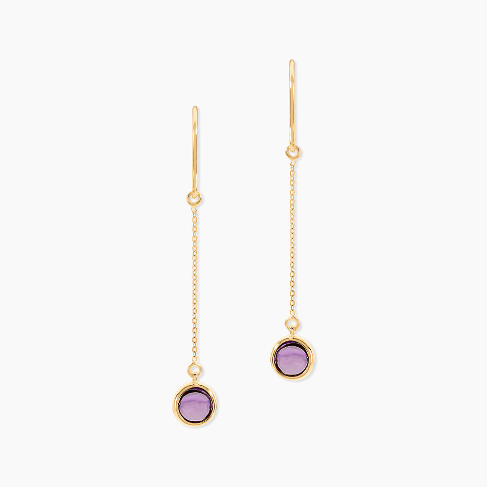 Boucles D'oreilles Pendantes Arenale Or Jaune Amethyste - Pendantes Femme | Marc Orian