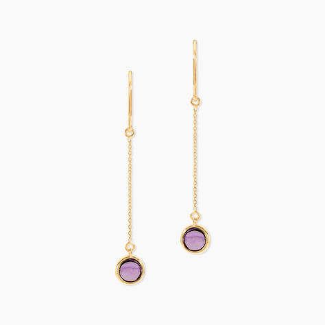 Boucles D'oreilles Pendantes Arenale Or Jaune Amethyste - Pendantes Femme | Marc Orian