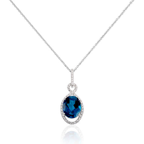 Collier Ayanna Or Blanc Topaze Et Oxyde De Zirconium - Colliers avec pierres Femme | Marc Orian