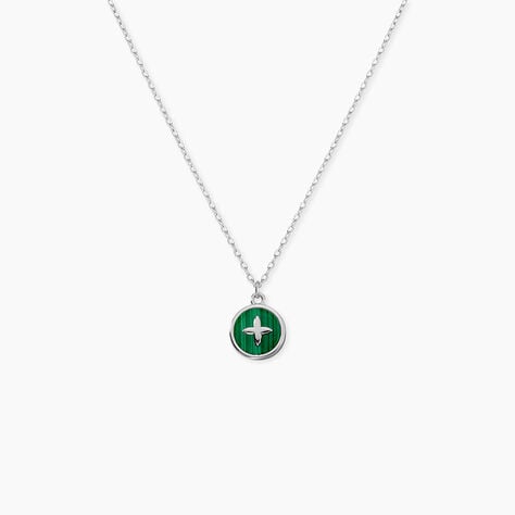 Collier Talismania Argent Blanc Malachite - Colliers avec pierres Femme | Marc Orian