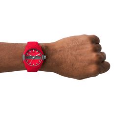 Montre Diesel Double Up Rouge Et Gris - Montres Homme | Marc Orian