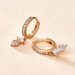 Cr&eacute;oles &eacute;clat Perl&eacute; Plaqu&eacute; Or Oxyde De Zirconium - Boucles d'oreilles pampille Femme | Marc Orian