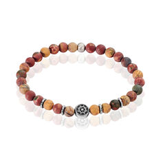 Bracelet Acier Huguesi Boules Oeil De Tigre - Bracelets chaînes Homme | Marc Orian