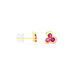 Boucles D'oreilles Puces Orchidea Or Jaune Diamant Et Rubis - Puces Femme | Marc Orian