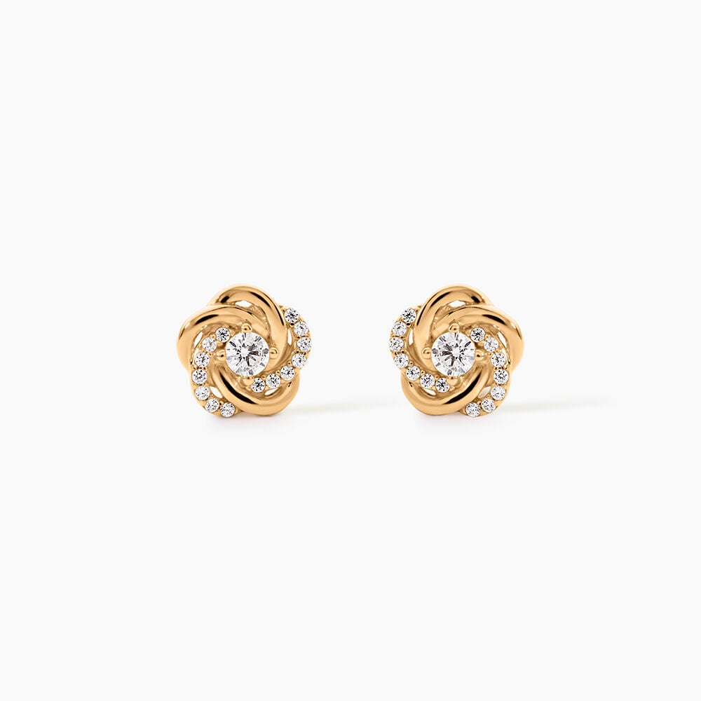 Boucles D'Oreilles Puces Moisette Plaqu&eacute; Or Jaune Oxyde De Zirconium - Puces Femme | Marc Orian