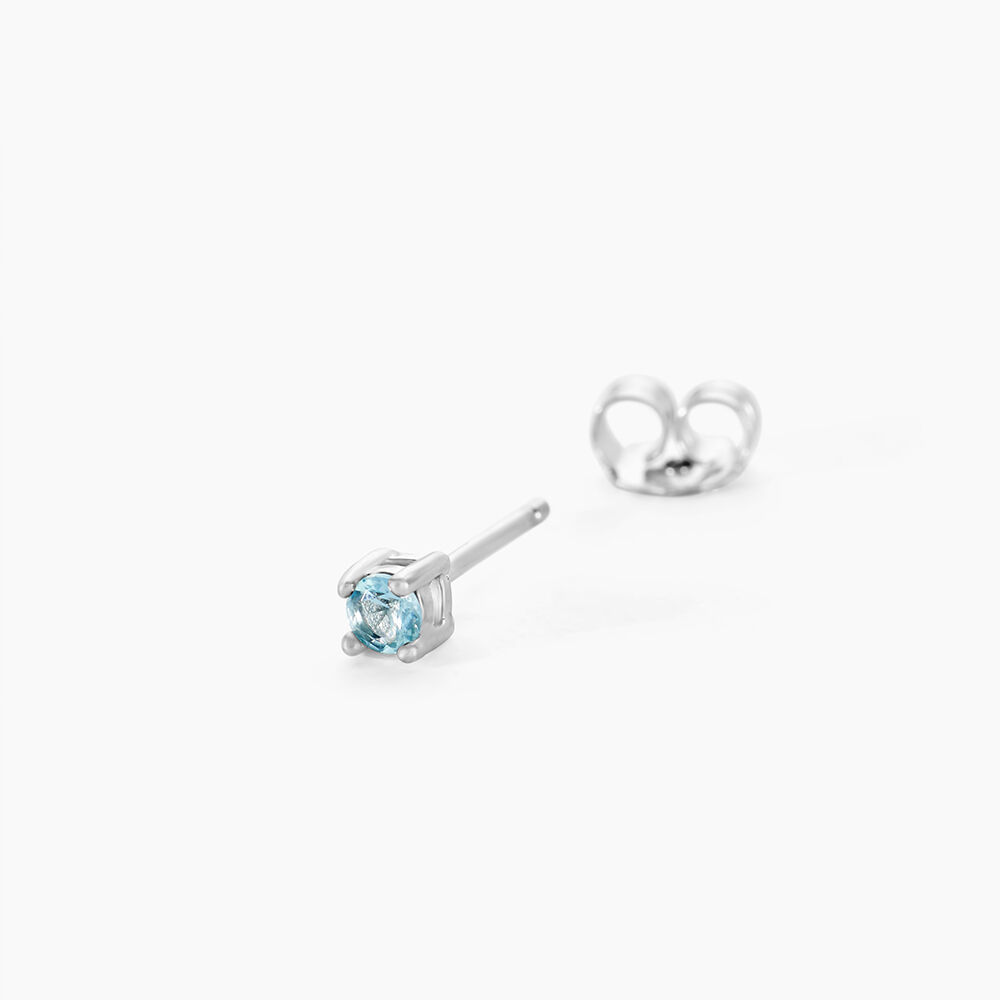 Boucles D'oreilles Puces Tehora Argent Blanc Verre - Nouveautés Femme | Marc Orian