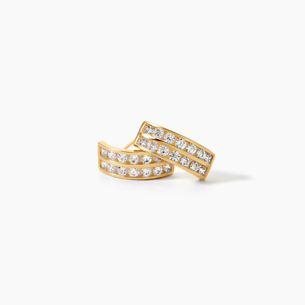 Boucles D'oreilles Jacobee Rondes Or Jaune Oxyde De Zirconium - Cr&eacute;oles Femme | Marc Orian