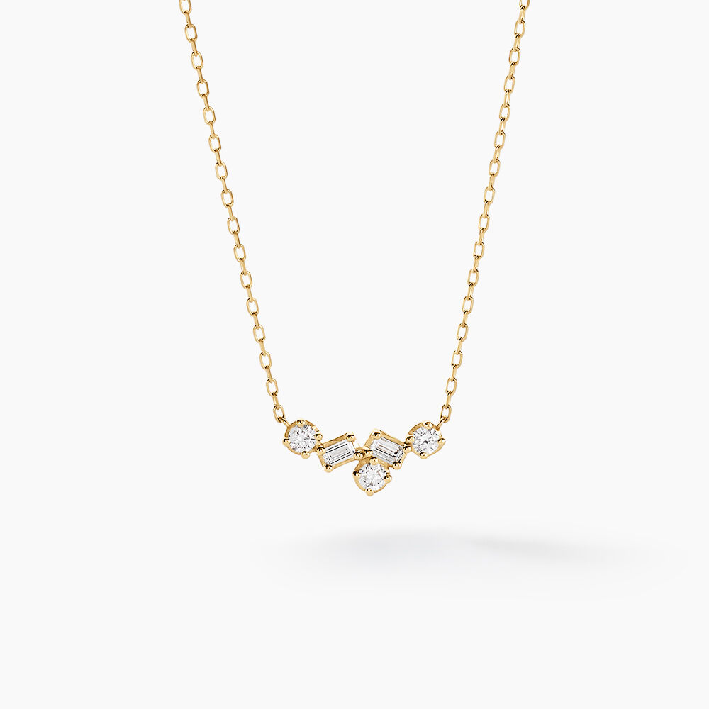 Collier Antigonus Or Jaune Diamant Synth&eacute;tique - Colliers avec pierres Femme | Marc Orian