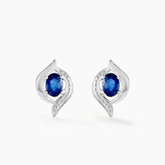 Boucles D'oreilles Puces Lydia Or Blanc Saphir - Clous d'oreilles Femme | Marc Orian