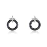 Boucles D'oreilles Pendantes Merelle Argent Blanc C&eacute;ramique Oxyde - Pendantes Femme | Marc Orian