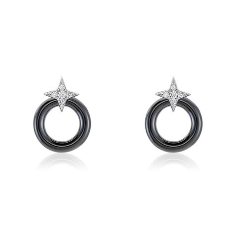 Boucles D'oreilles Pendantes Merelle Argent Blanc C&eacute;ramique Oxyde - Pendantes Femme | Marc Orian