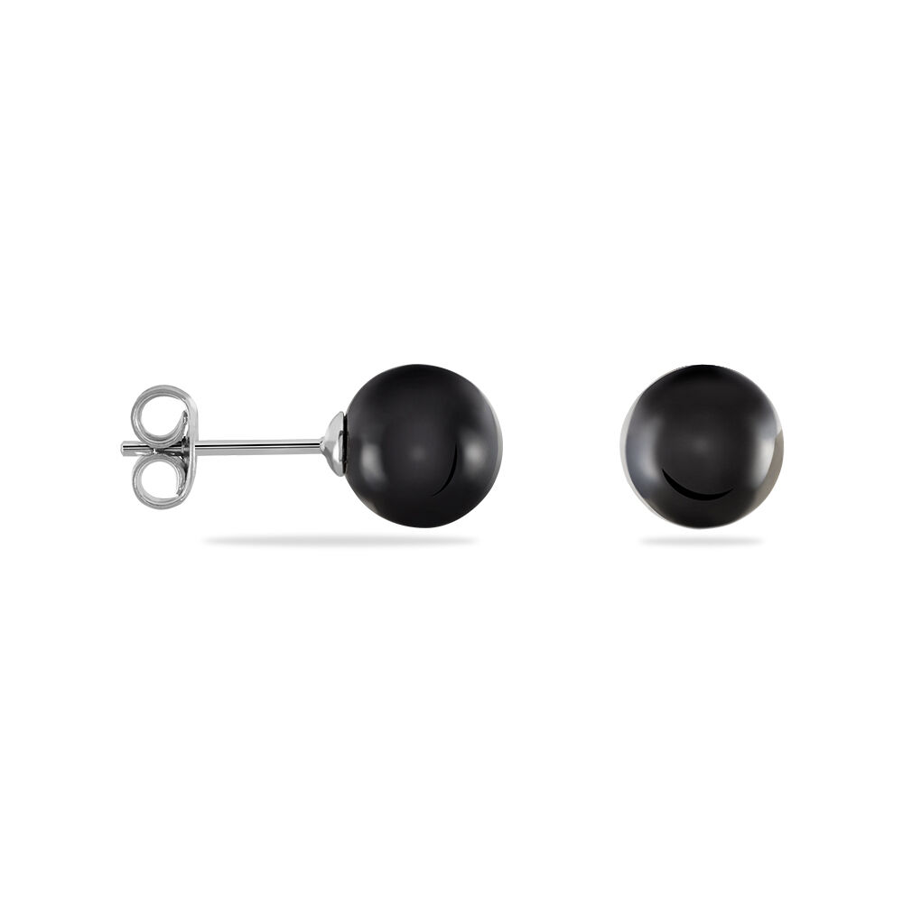 Boucles D'oreilles Puces Orbe Argent Blanc Céramique - Puces Femme | Marc Orian