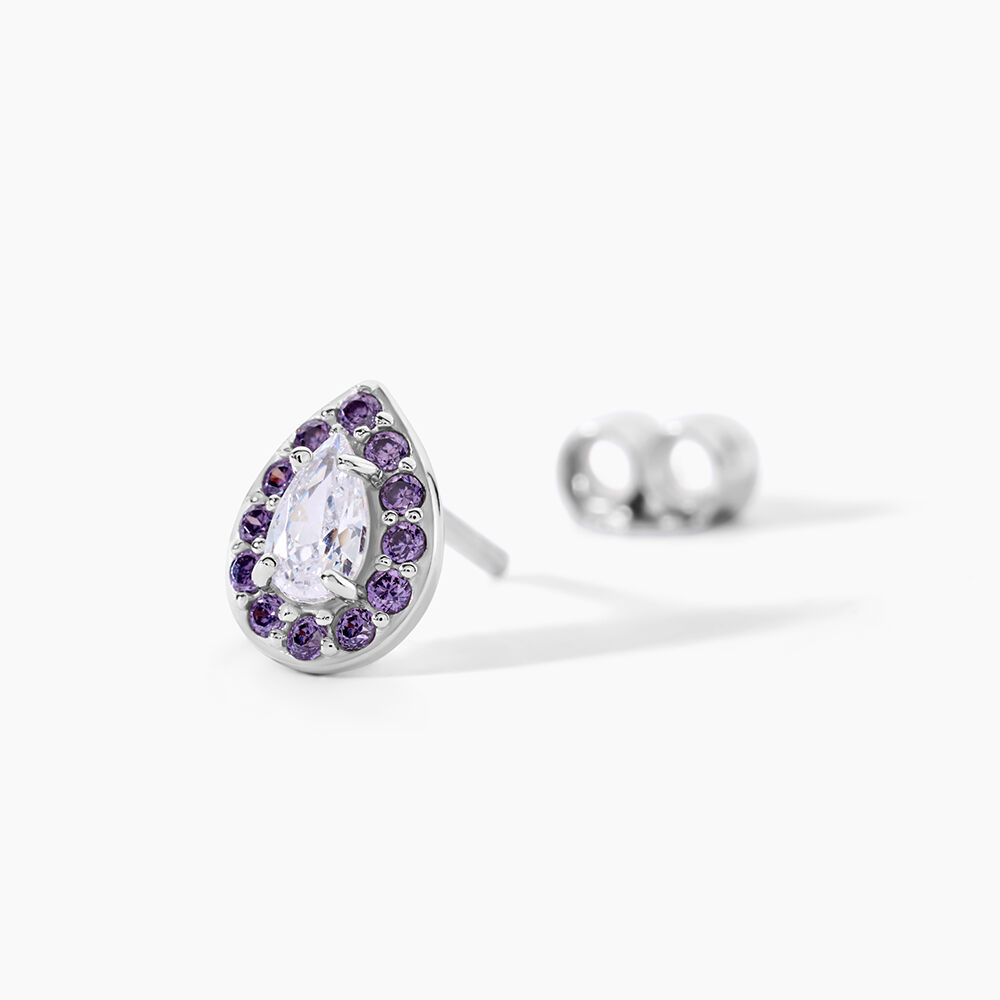 Boucles D'oreilles Puces Argent Blanc Tania Oxydes De Zirconium - Puces Femme | Marc Orian