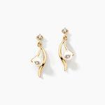 Boucles D'oreilles Pendantes Orientale Or Jaune Perle De Culture - Boucles d'oreilles mariage Femme | Marc Orian