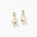 Boucles D'oreilles Pendantes Orientale Or Jaune Perle De Culture