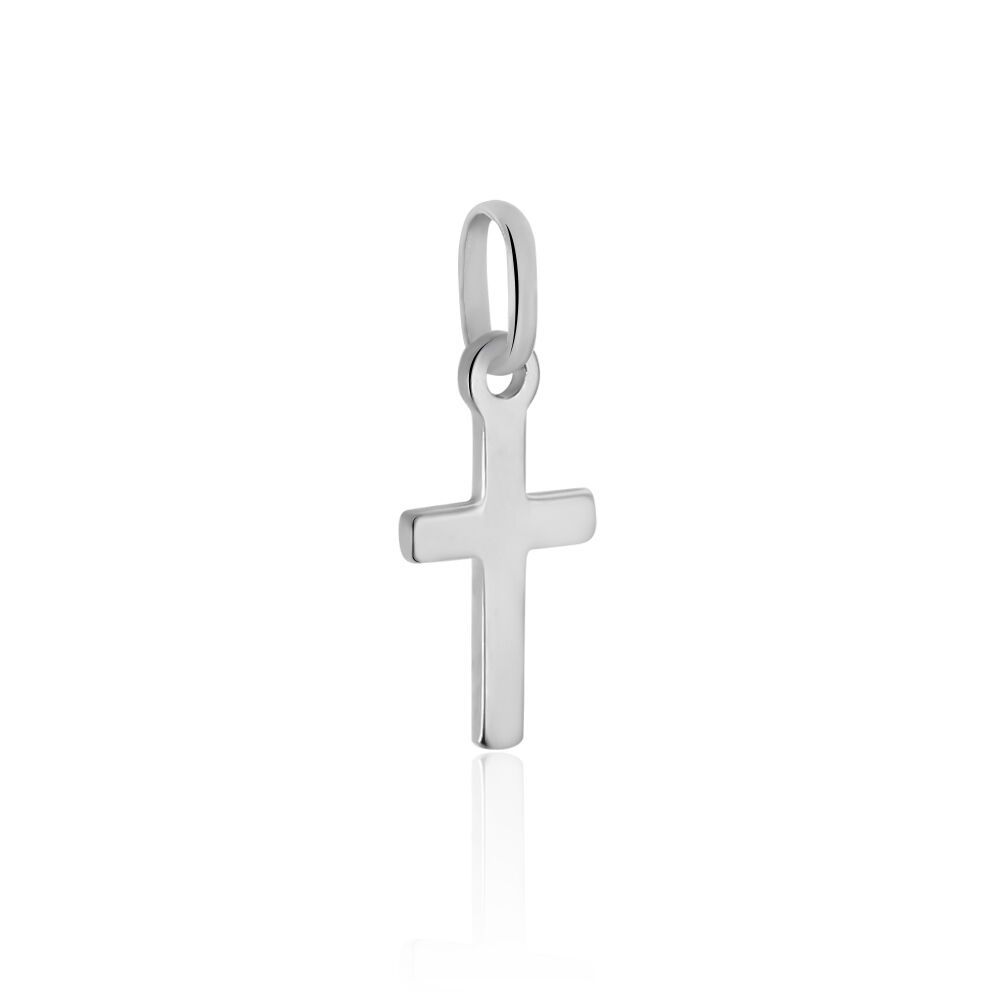 Pendentif Bathilde Croix Striee Or Blanc - Pendentifs Famille | Marc Orian