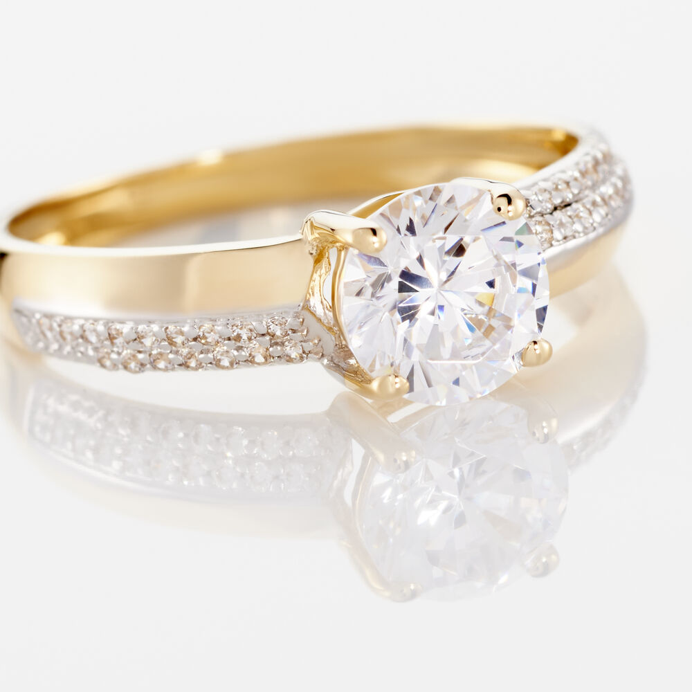 Bague Solitaire Messine Or Jaune Oxyde De Zirconium - Solitaires Femme | Marc Orian