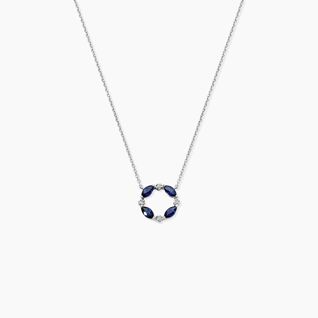 Collier Arlina Or Blanc Saphir Et Diamant - Colliers avec pierres Femme | Marc Orian