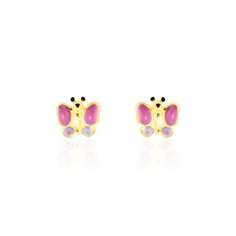Boucles D'oreilles Puces Sienna Papillon Or Jaune - Puces Enfant | Marc Orian