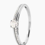 Bague Solitaire Alexandra Or Blanc Diamant - Parures de mariage Femme | Marc Orian