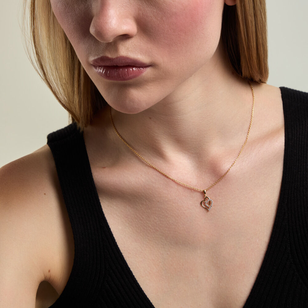 Pendentif Ademe Ivena Dor&eacute; A L'Or 750/1000 Oxyde De Zirconium - Bijoux fantaisie Femme | Marc Orian