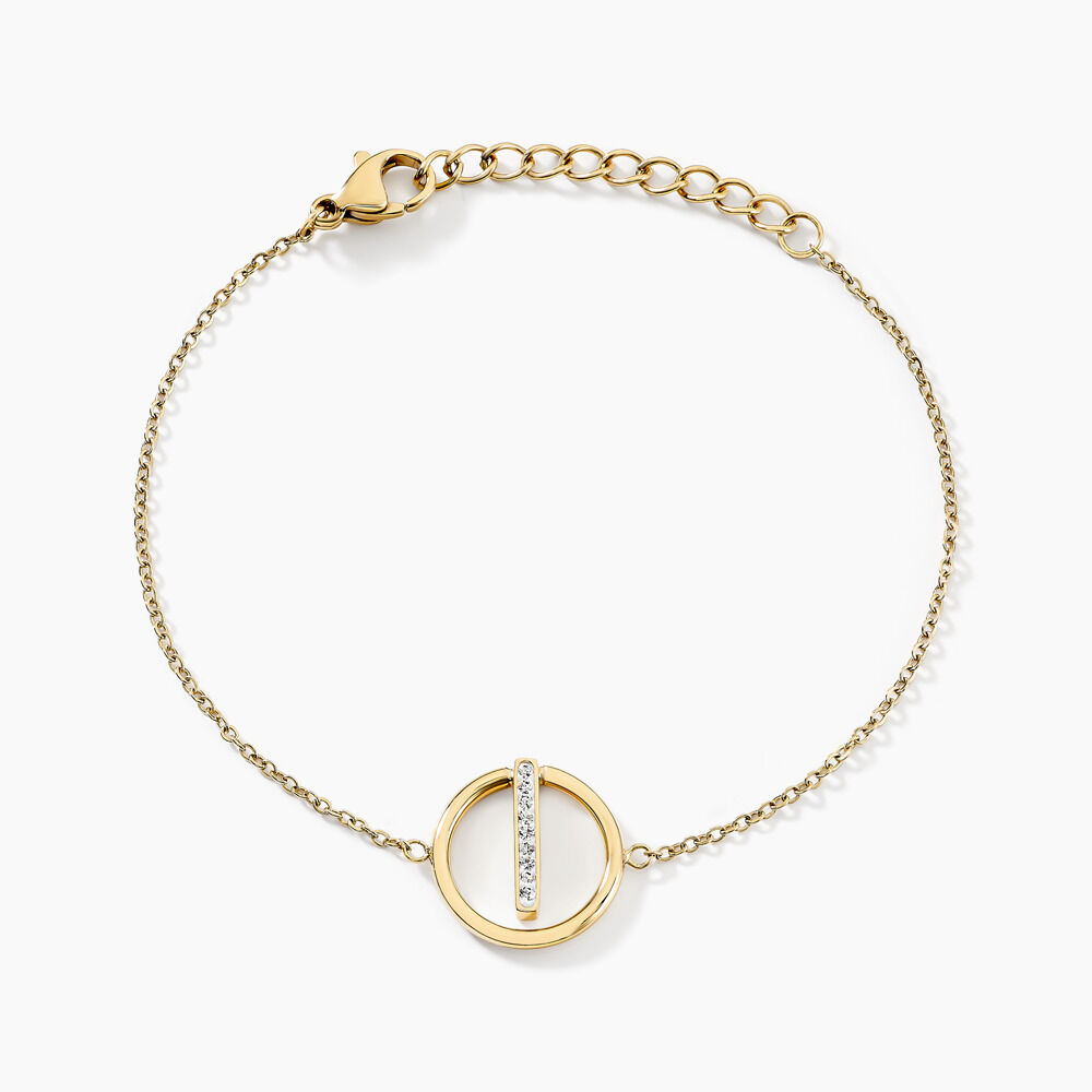 Bracelet Acier Dor&eacute; Cristaux - Bracelets cha&icirc;nes Femme | Marc Orian