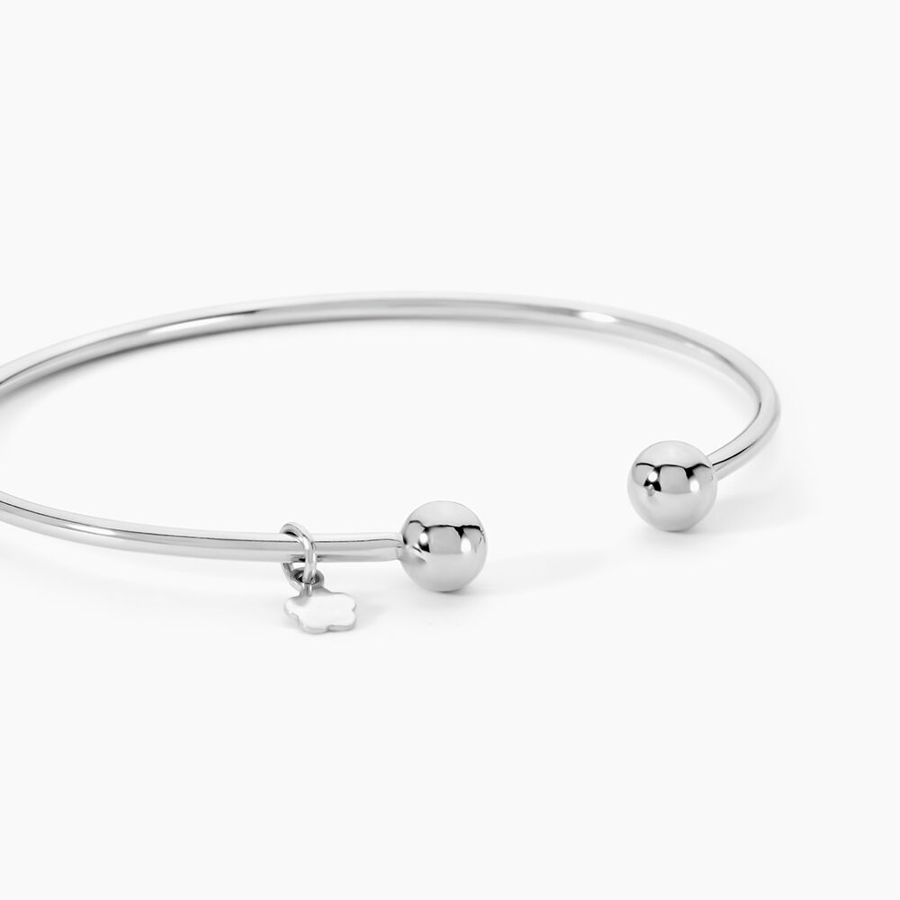 Bracelet Jonc Ludvinia Argent Blanc - Bracelets joncs Femme | Marc Orian