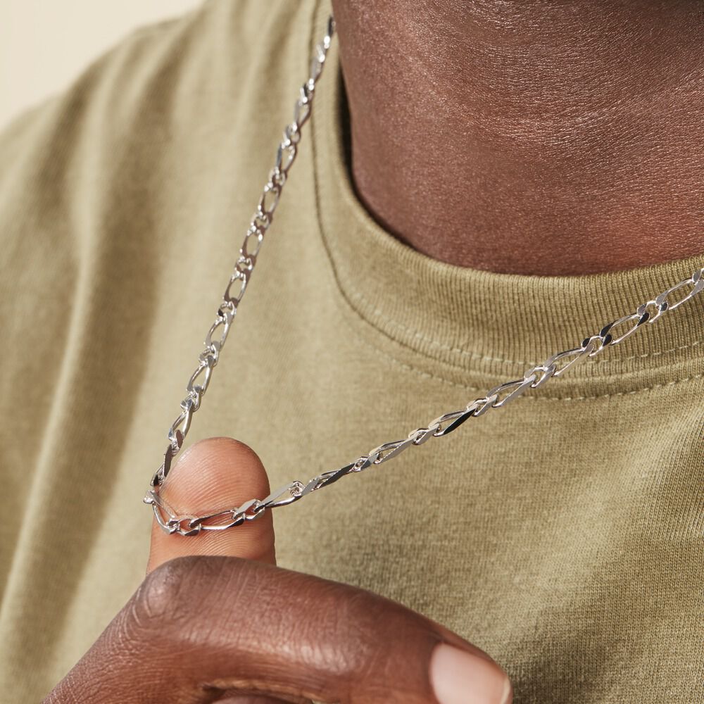 Chaîne Anilo Maille Alternée Argent Blanc - Chaines Homme | Marc Orian