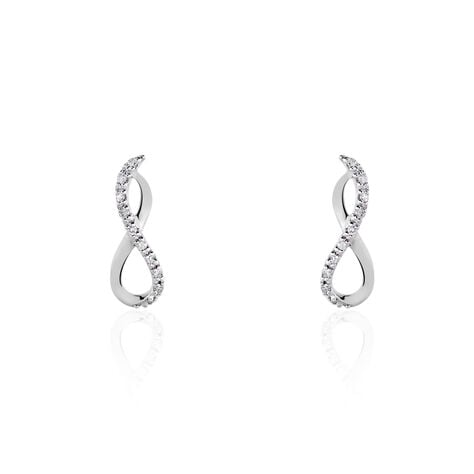 Boucles D'oreilles Puces Samy Or Blanc Diamant - Puces Femme | Marc Orian