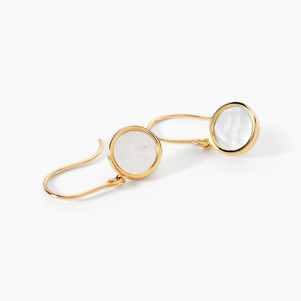Boucles D'oreilles Pendantes Joana Or Jaune Nacre - Pendantes Femme | Marc Orian