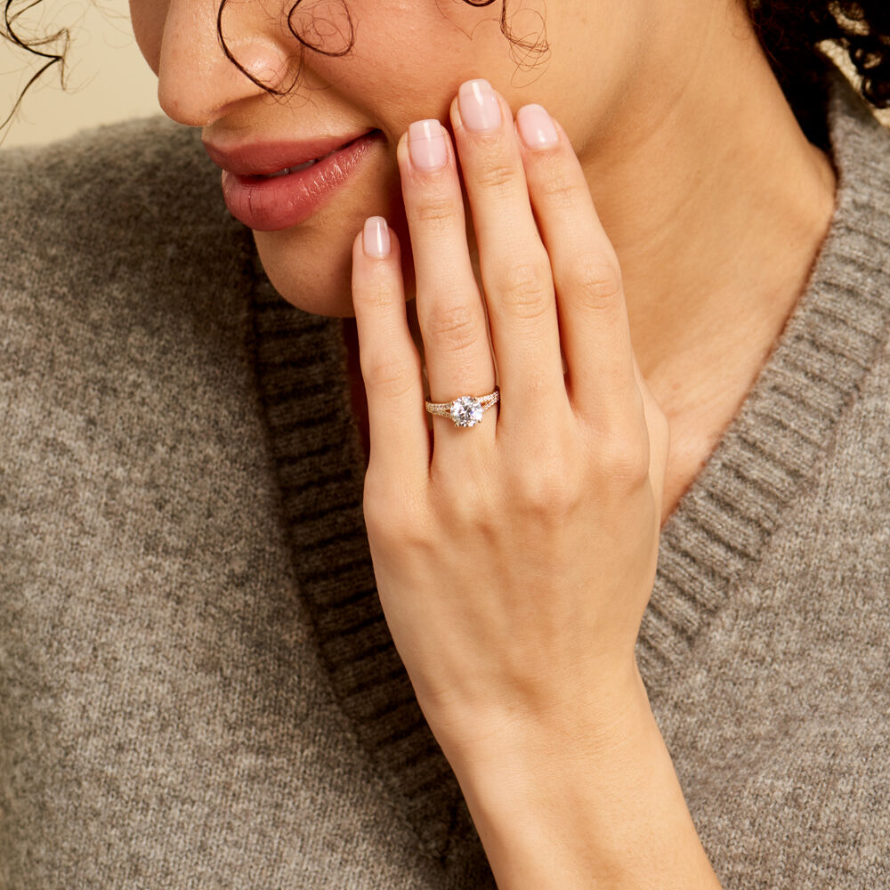 Bague Or Jaune Carolina Oxyde De Zirconium - Solitaires Femme | Marc Orian