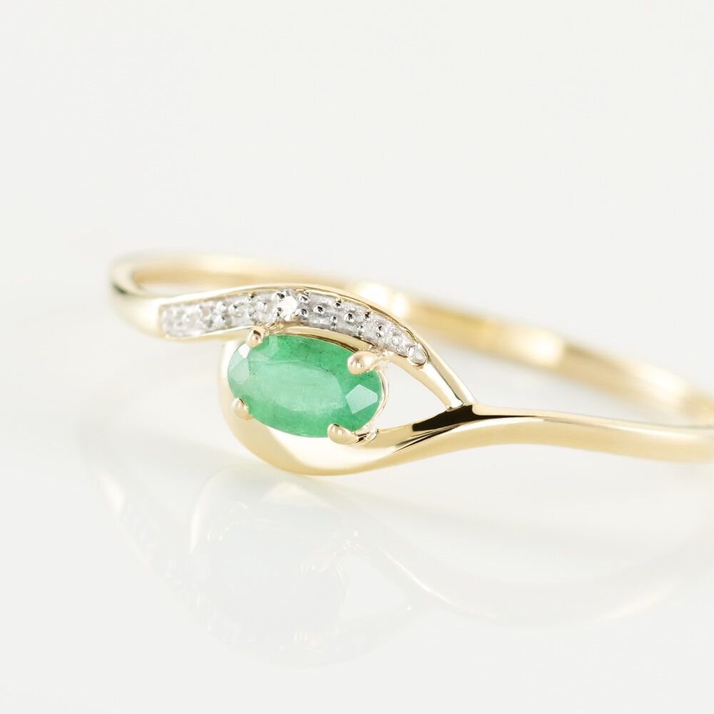 Bague Emotion Or Jaune Emeraude Diamant - Bagues vintage Femme | Marc Orian