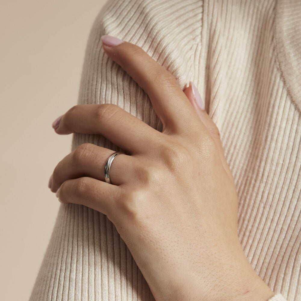 Alliance Aphroditia Demi Jonc Bombe Platine Blanc - Alliances duo Unisex | Marc Orian