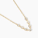 Collier Cinthya Argent Dor&eacute; A L'Or 750/1000 Oxyde De Zirconium - Colliers avec pierres Femme | Marc Orian