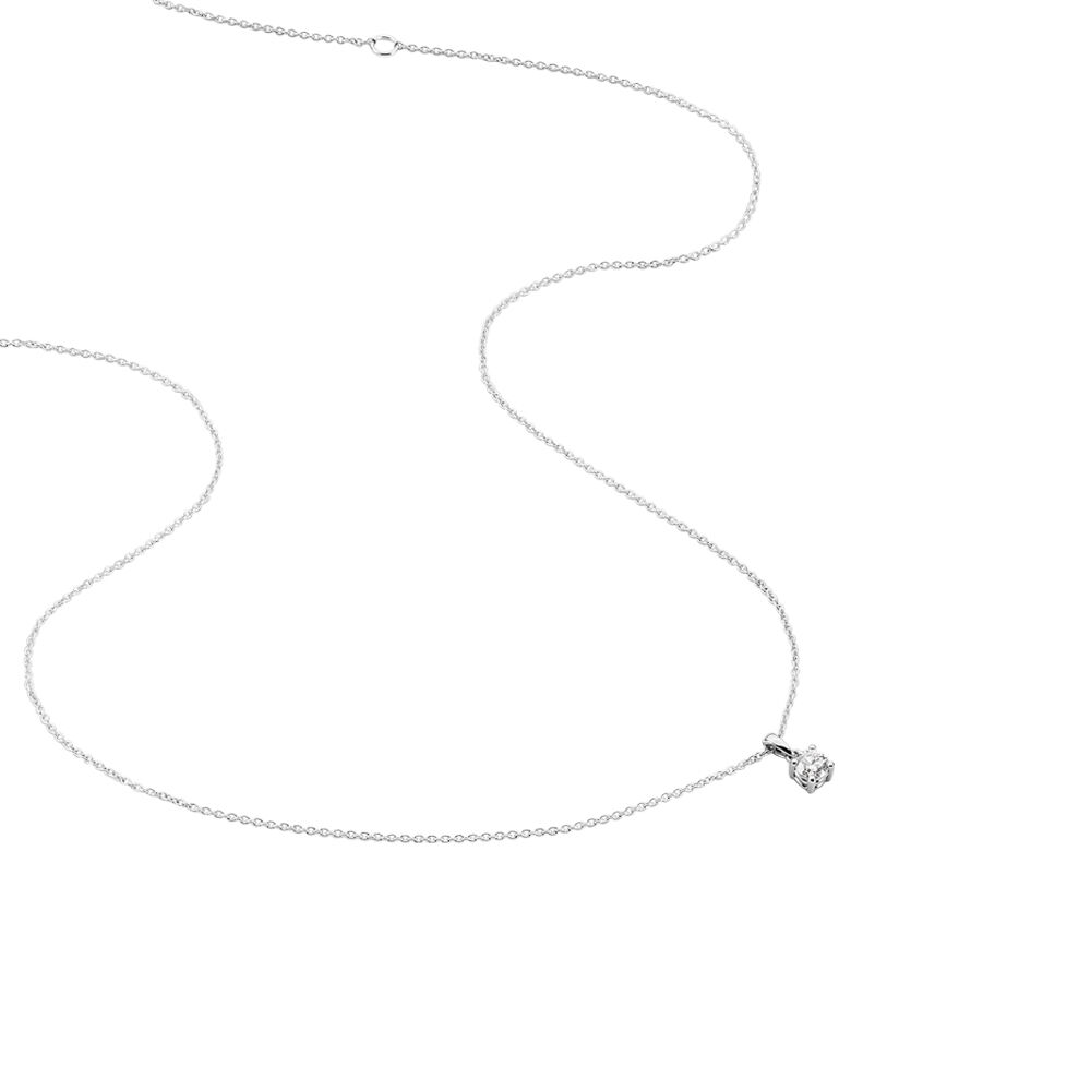 Collier Alexandra Or Blanc Diamant - Colliers solitaires Femme | Marc Orian