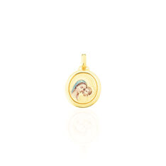 Pendentif Vierge A L'enfant Ovale Or Jaune - Pendentifs Famille | Marc Orian