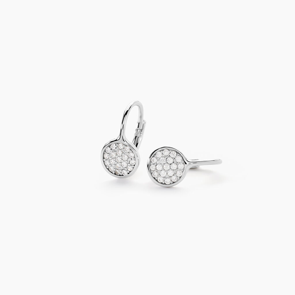 Boucles D'oreilles Pendantes Maximine Argent Blanc Oxyde De Zirconium - Pendantes Femme | Marc Orian