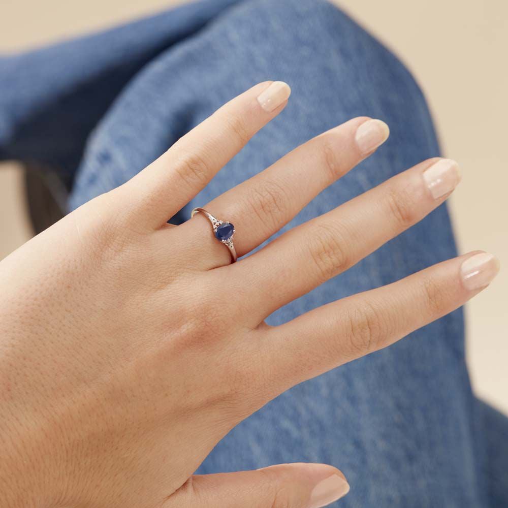 Bague Marie Or Blanc Saphir Et Diamant - Solitaires Femme | Marc Orian