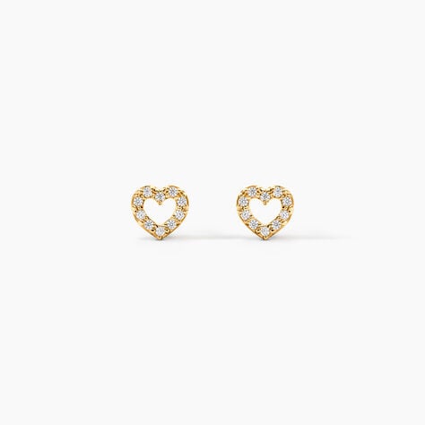 Boucles D'oreilles Puces Eily Or Jaune Oxyde De Zirconium - Puces Famille | Marc Orian