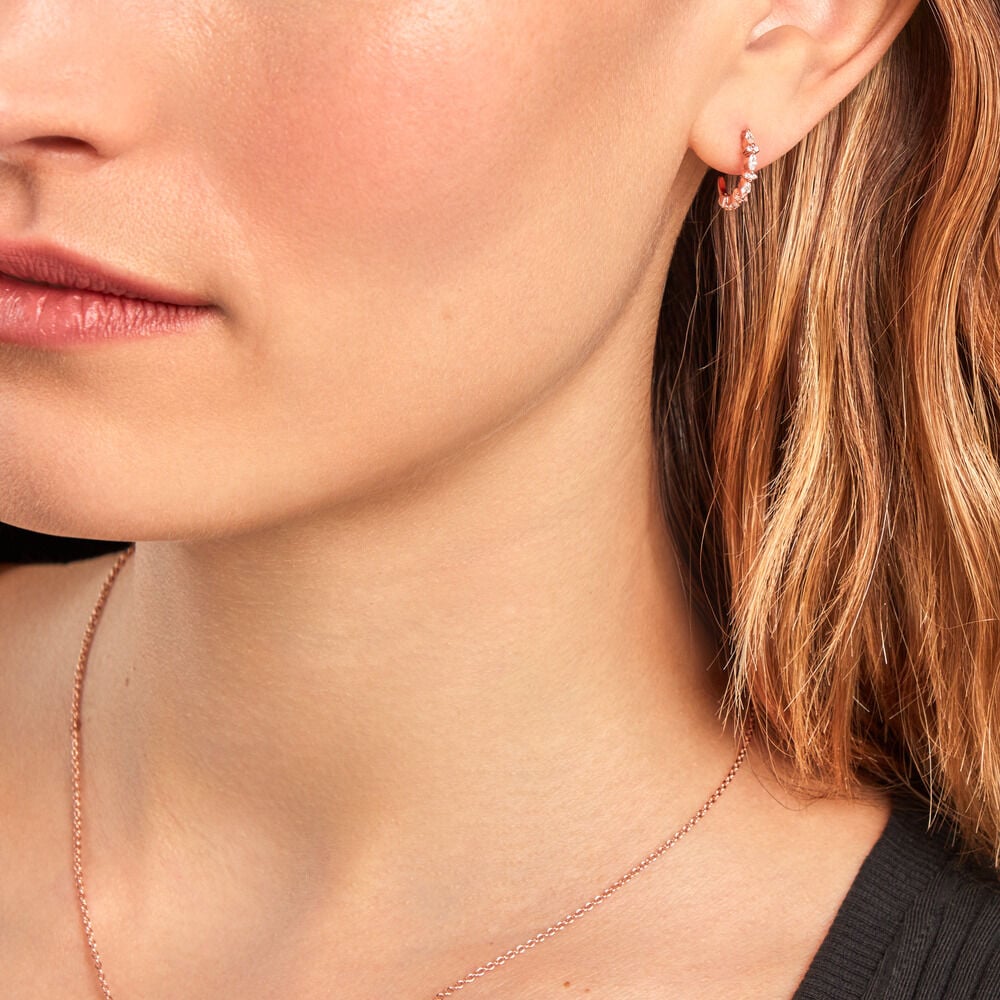 Créoles Naura Argent Rose Oxyde De Zirconium - Créoles Femme | Marc Orian