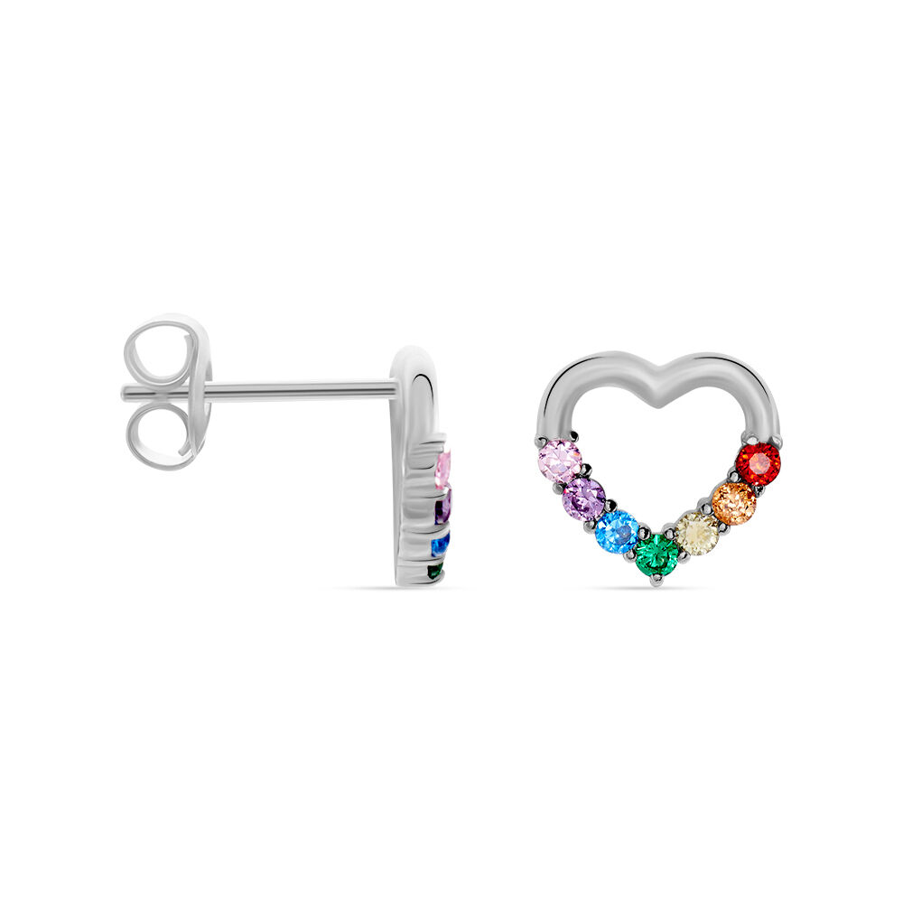 Boucles D'oreilles Puces Argent Blanc Hebert Oxydes De Zirconium - Puces Femme | Marc Orian
