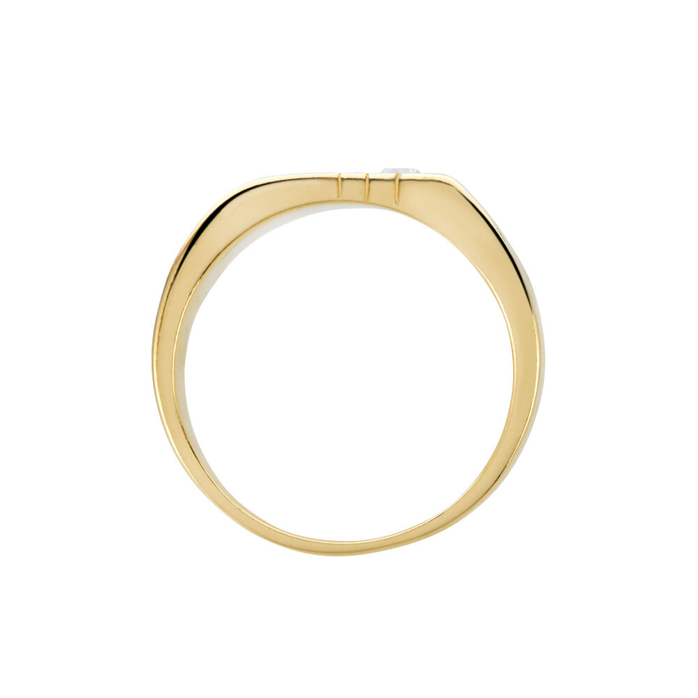 Chevalière Plaqué Or Jaune Alec Oxyde De Zirconium - Chevalières Homme | Marc Orian