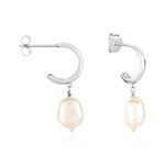 Cr&eacute;oles Petia Argent Blanc Perle De Culture - Cr&eacute;oles Femme | Marc Orian