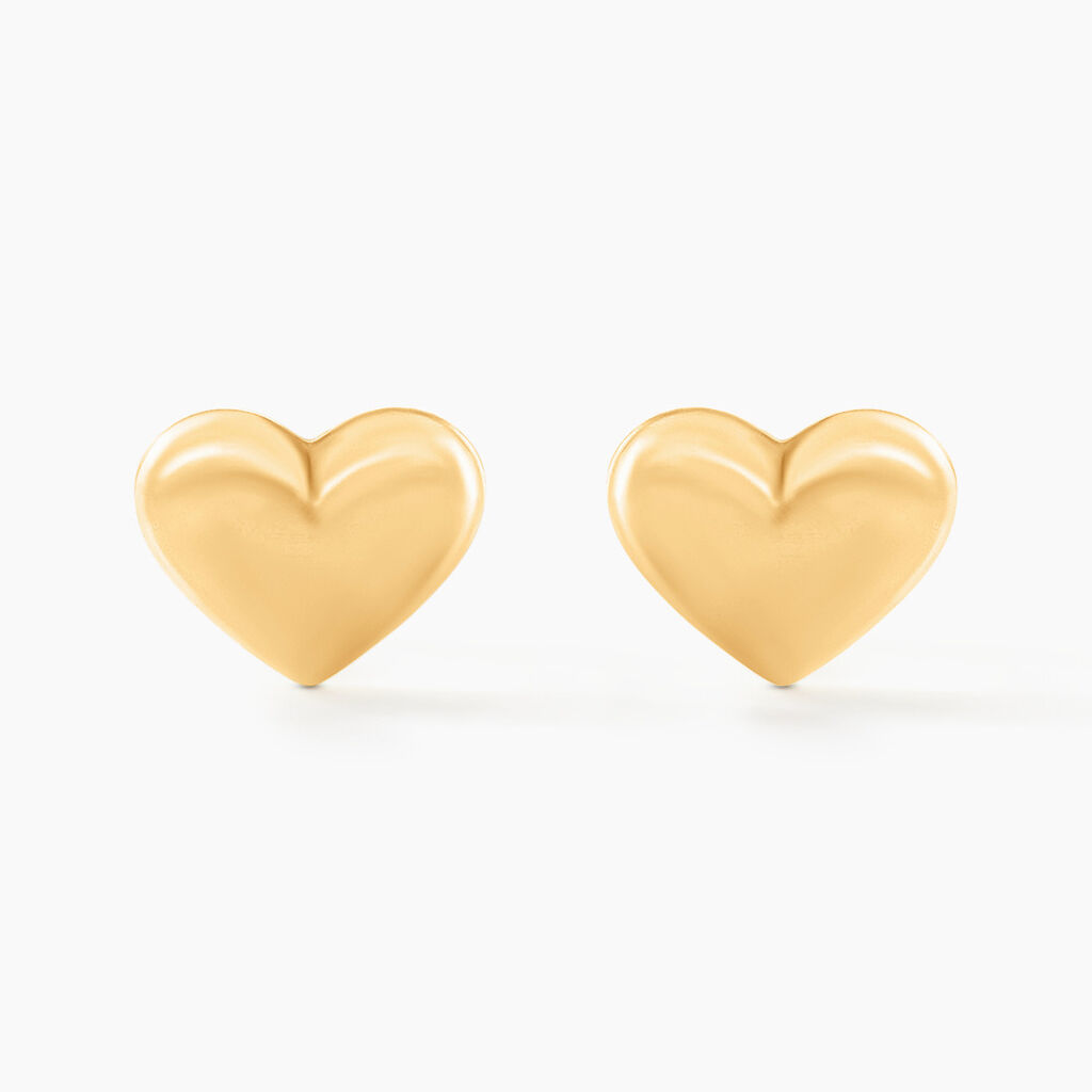 Boucles D'oreilles Puces Aricia Coeur Or Jaune - Puces Enfant | Marc Orian