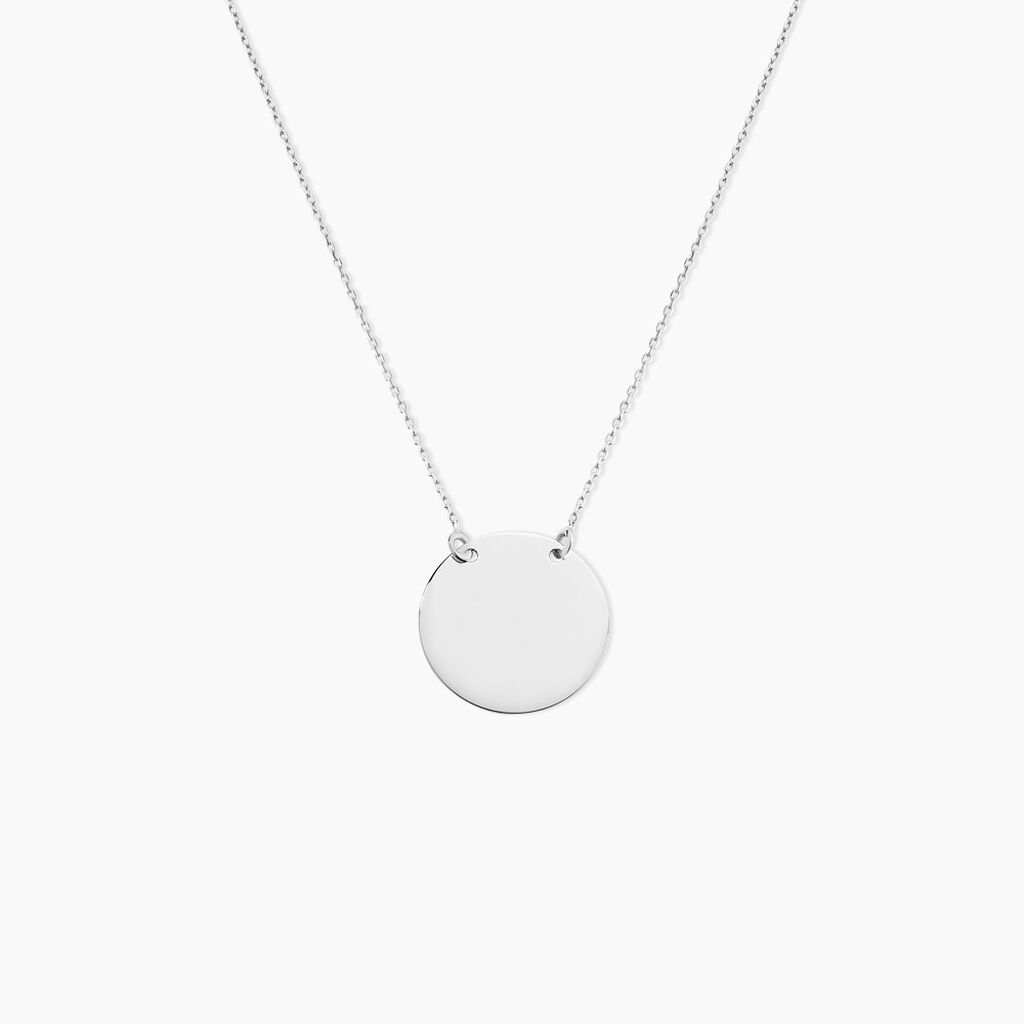 Collier Helenia Pastille Gravable Or Blanc - Colliers Enfant | Marc Orian